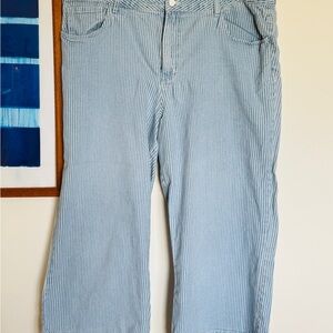 Striped Blue Cropped Pants
